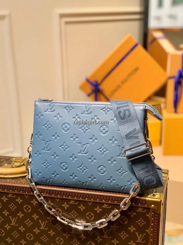 LOUIS VUITTON-M58699 루이비통 헤이즈 블루 모노그램 송아지 가죽 쿠상 PM