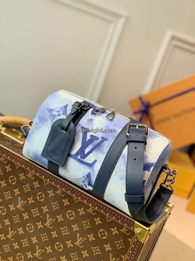 LOUIS VUITTON-M45757 루이비통 블루 모노그램 워터컬러 시티 키폴