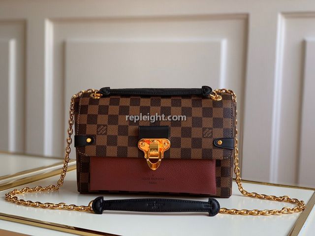 LOUIS VUITTON-N40109 루이비통 다미에 버건디 송아지 가죽 바뱅 PM