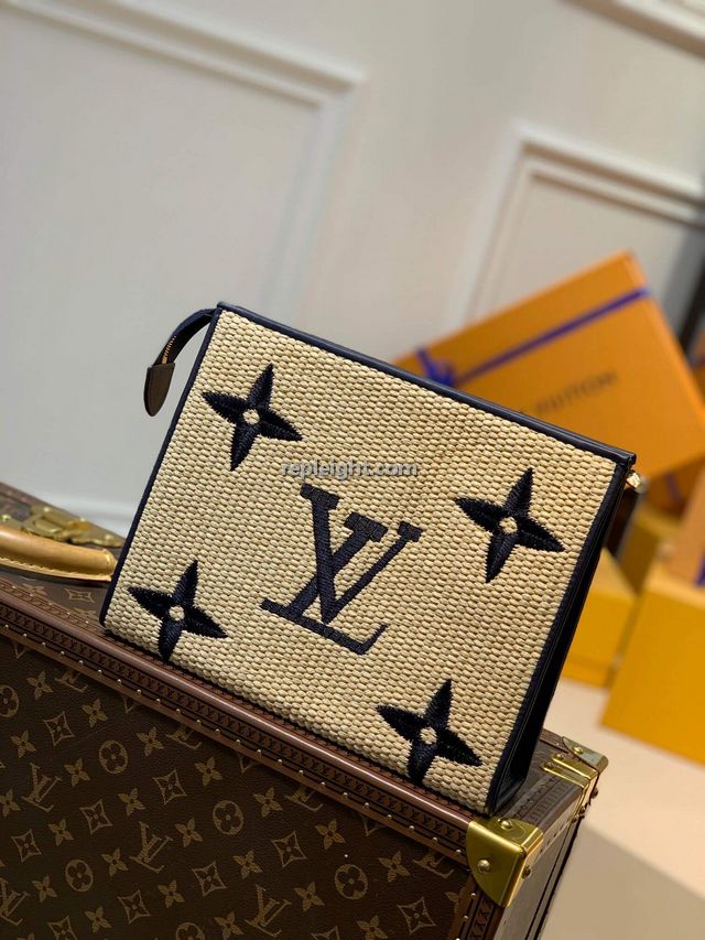 LOUIS VUITTON-M80352 루이비통 모노그램 자이언트 라피아 토일레트리 파우치 클러치