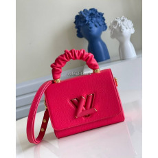 LOUIS VUITTON-M58691 루이비통 퐁디셰리 핑크 토뤼옹 가죽 스크런치 디테일 트위스트 PM