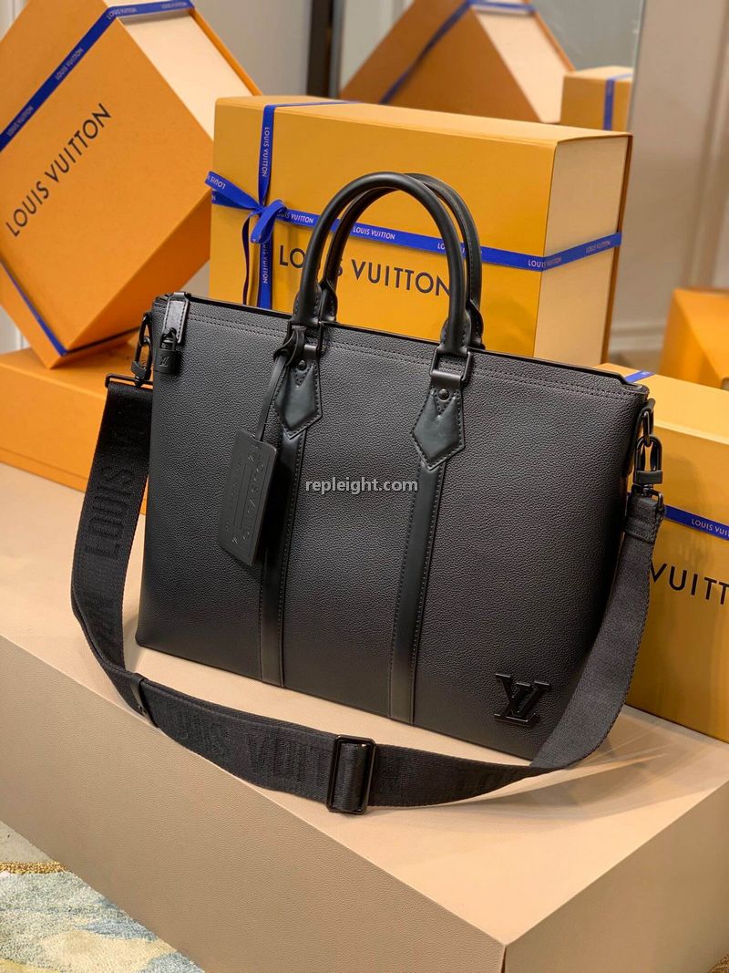 LOUIS VUITTON-M59158 루이비통 블랙 에어로그램 가죽 락 잇 토트