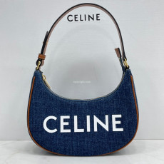 CELINE-193952 셀린느 데님 CELINE 프린트 로고 AVA 아바 호보백