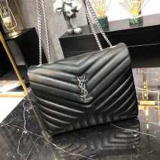 SAINT LAURENT-487216 생 로랑 블랙 은장 미디엄 루루 체인 숄더백