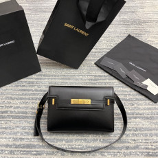 SAINT LAURENT-675626 생 로랑 블랙 송아지 가죽 MANHATTAN 스몰 숄더백