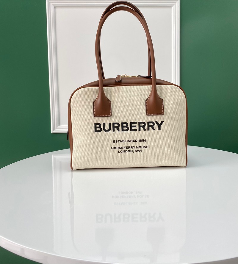 BURBERRY-80368541 버버리 내추럴&탠 미디엄 호스페리 프린트 하프 큐브 백