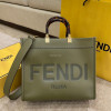 FENDI-8BH386 펜디 그린 송아지 가죽 선샤인 미디엄 쇼퍼 백