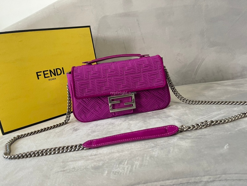 FENDI-8BR793 펜디 퍼플 더블 F 미디 바게트 체인