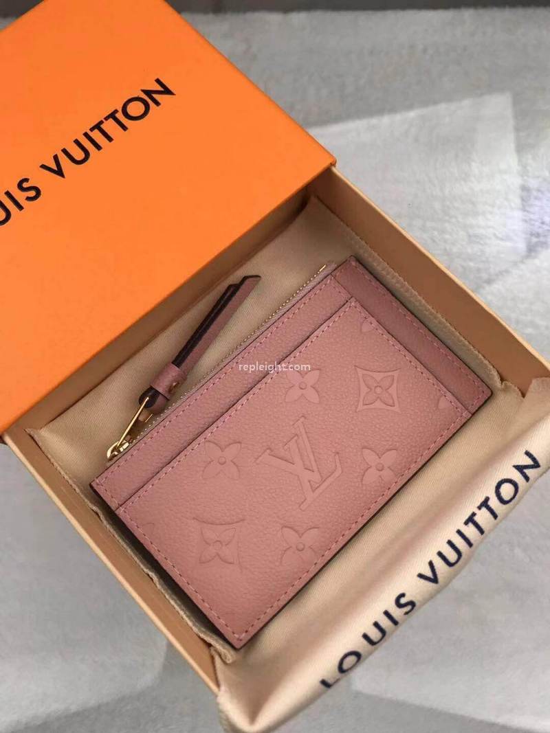 LOUIS VUITTON-M67853 루이비통 로즈 푸드르 핑크 모노그램 앙프렝뜨 지퍼 카드 홀더