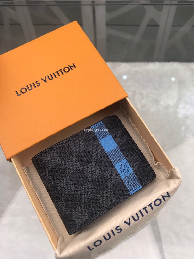 LOUIS VUITTON-N60086 루이비통 다미에 그라파이트 블루 스트라이프 슬렌더 월릿