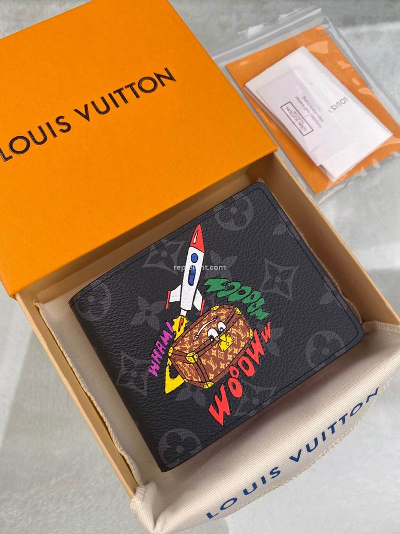 LOUIS VUITTON-M80930 루이비통 모노그램 이클립스 X-MAS 프린팅 멀티플 월릿