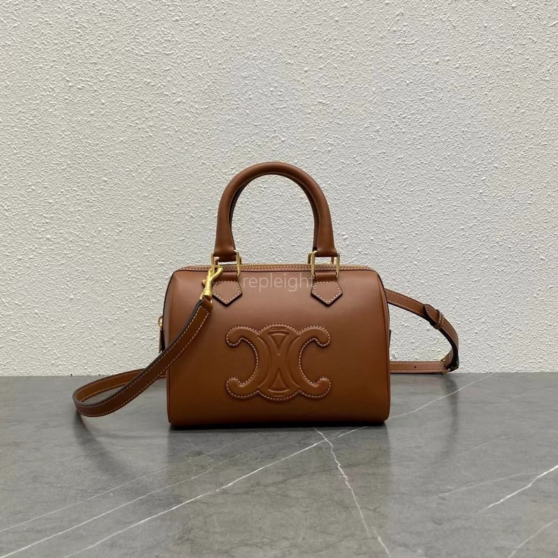 CELINE-197583DU3.04LU SMALL BOSTON CUIR TRIOMPHE IN SMOOTH CALFSKIN TAN