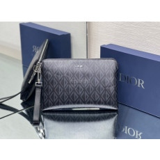 DIOR-2ESCA251DCO_H43E 블랙 CD Diamond 캔버스 파우치