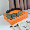 에르메스-HERMES RIDER BELT BUCKLE & REVERSIBLE LEATHER STRAP 32MM (2)