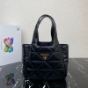 PRADA- 1BG450_2DF0_F0002_V_OOO 탑스티치 장식의 미디엄 나파 가죽 토트 백