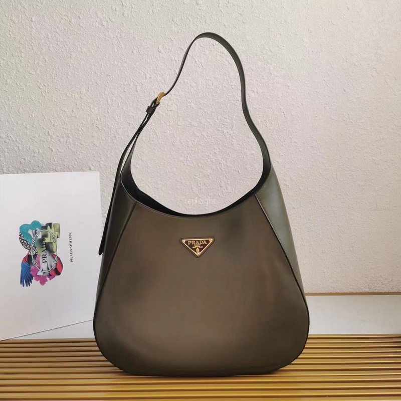 PRADA-1BC181_2AIX_F0KL5_V_OOO 탑스티치가 있는 라지 가죽 숄더백